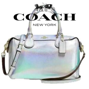 Coach Hologram Iridescent Silver Crossbody Rare 2015 F37597 Bennett Bag